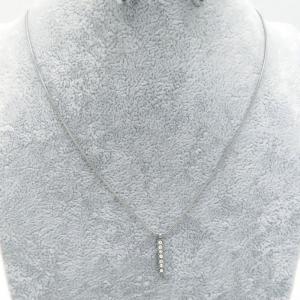 Stainless Steel Stone Necklace - KN288433-HR