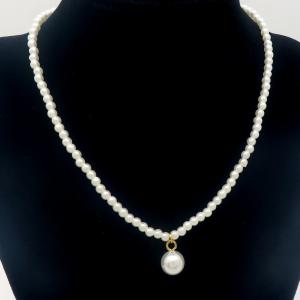 Bead Necklace - KN288456-WH