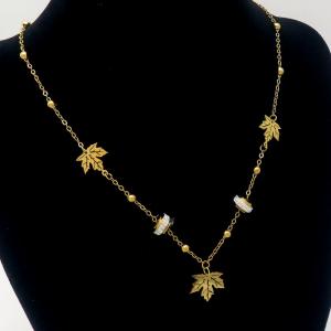 SS Gold-Plating Necklace - KN288467-WH