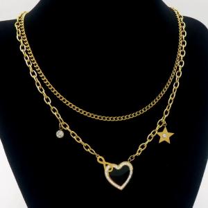 SS Gold-Plating Necklace - KN288468-WH