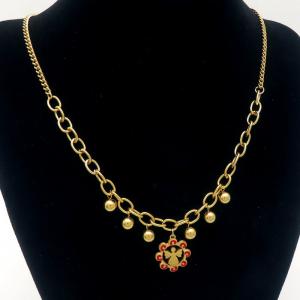 SS Gold-Plating Necklace - KN288477-WH