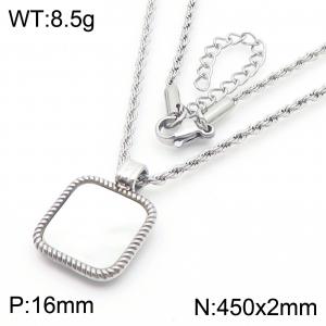 Simple and high-end stainless steel square geometric pendant necklace - KN288480-GC