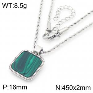 Simple and high-end stainless steel square geometric pendant necklace - KN288481-GC