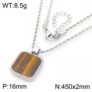 Simple and high-end stainless steel square geometric pendant necklace - KN288482-GC