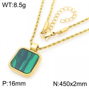 Simple and high-end stainless steel square geometric pendant necklace - KN288485-GC