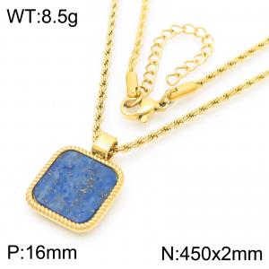 Simple and high-end stainless steel square geometric pendant necklace - KN288486-GC