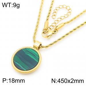 Simple and high-end stainless steel circular geometric pendant necklace - KN288488-GC