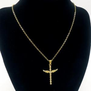 SS Gold-Plating Necklace - KN288689-JW