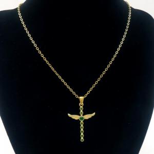 SS Gold-Plating Necklace - KN288690-JW