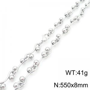 Stainless steel handmade chain double bead chain necklace - KN288692-Z