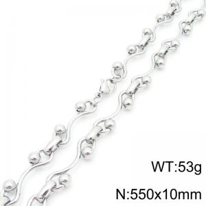 Stainless steel handmade chain double bead chain necklace - KN288694-Z