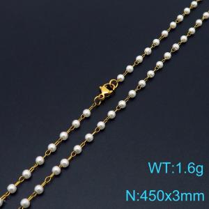 Fashion Ins style 3mm pearl necklace - KN288748-Z