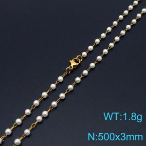 Fashion Ins style 3mm pearl necklace - KN288749-Z