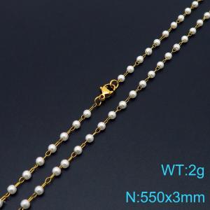 Fashion Ins style 3mm pearl necklace - KN288750-Z