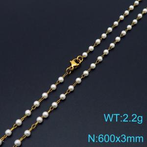 Fashion Ins style 3mm pearl necklace - KN288751-Z