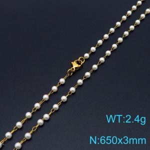 Fashion Ins style 3mm pearl necklace - KN288752-Z