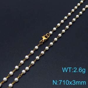 Fashion Ins style 3mm pearl necklace - KN288753-Z