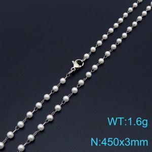 Fashion Ins style 3mm pearl necklace - KN288754-Z