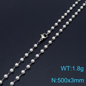 Fashion Ins style 3mm pearl necklace - KN288755-Z