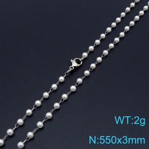 Fashion Ins style 3mm pearl necklace - KN288756-Z