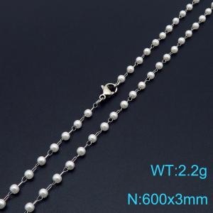 Fashion Ins style 3mm pearl necklace - KN288757-Z