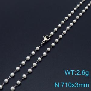 Fashion Ins style 3mm pearl necklace - KN288759-Z