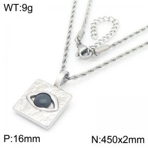 Charming Eye Square Pendant Necklace for Women Stainless Steel Trendy Jewelry - KN288805-GC