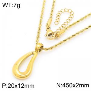 Creative Stainless Steel Pendant Necklace For Women Gold Color Trendy Jewelry - KN288806-GC