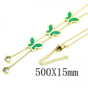 SS Gold-Plating Necklace - KN288875-NT