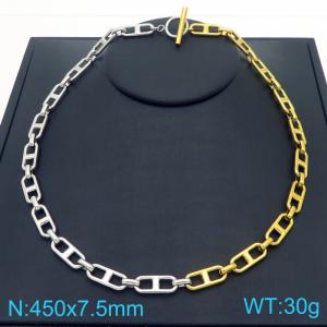 Stainless steel Japanese chain OT buckle necklace - KN289090-Z