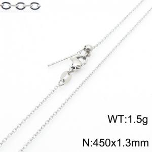 Simple and trendy stainless steel adjustable plain chain necklace - KN289115-Z