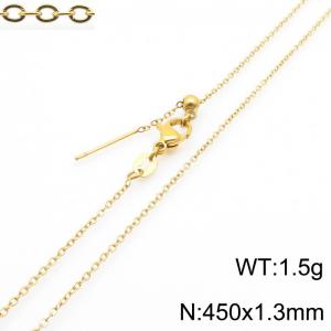 Simple and trendy stainless steel adjustable plain chain necklace - KN289116-Z