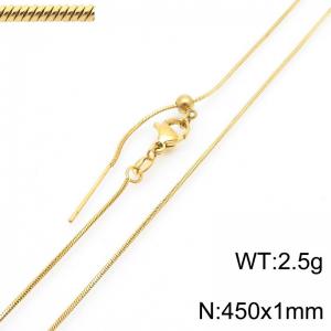 Simple and trendy stainless steel adjustable snake chain necklace - KN289117-Z