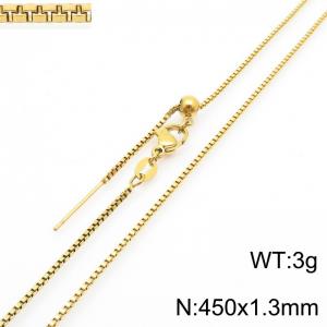 Simple and trendy stainless steel adjustable box chain necklace - KN289119-Z