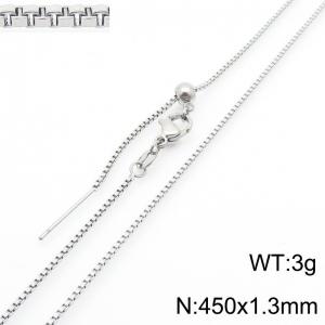 Simple and trendy stainless steel adjustable box chain necklace - KN289120-Z