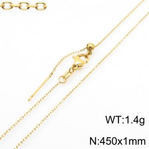 Simple and trendy stainless steel adjustable plain chain necklace - KN289121-Z