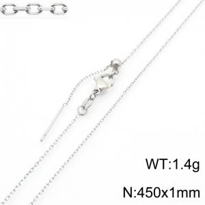 Simple and trendy stainless steel adjustable plain chain necklace - KN289122-Z