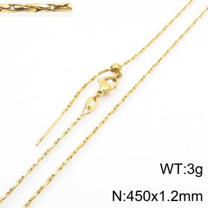 Simple and trendy stainless steel adjustable plain chain necklace - KN289123-Z