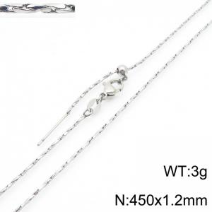 Simple and trendy stainless steel adjustable plain chain necklace - KN289124-Z