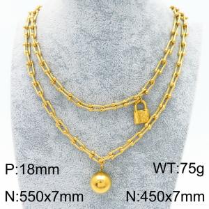 Stainless steel horseshoe chain ball padlock neutral sweater chain - KN289363-Z