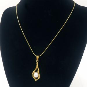 SS Gold-Plating Necklace - KN289441-MI