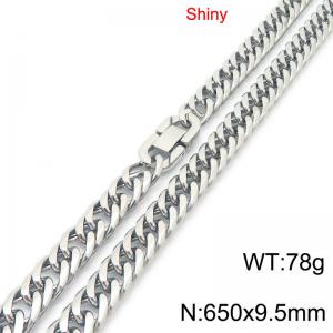 Fashionable and minimalist stainless steel jewelry buckle, whip chain necklace, 9.5*650mm - KN289577-Z