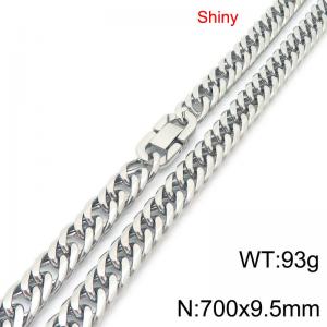 Fashionable and minimalist stainless steel jewelry buckle, whip chain necklace, 9.5*700mm - KN289578-Z