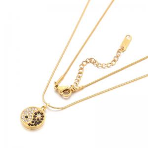 Stainless Steel Stone Necklace - KN289590-HR