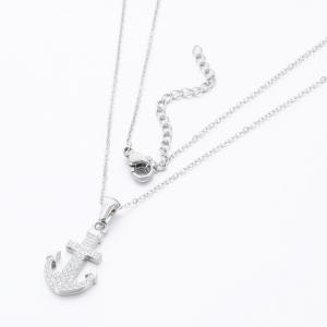 Stainless Steel Stone Necklace - KN289646-KD