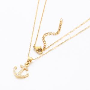 Stainless Steel Stone Necklace - KN289650-KD