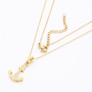 Stainless Steel Stone Necklace - KN289653-KD