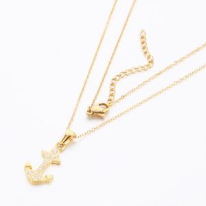 Stainless Steel Stone Necklace - KN289655-KD