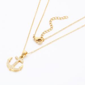 Stainless Steel Stone Necklace - KN289658-KD