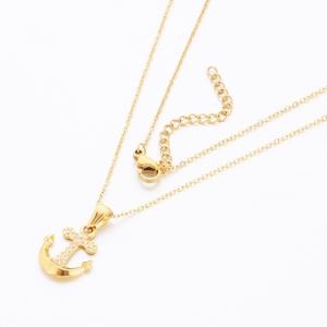 Stainless Steel Stone Necklace - KN289661-KD